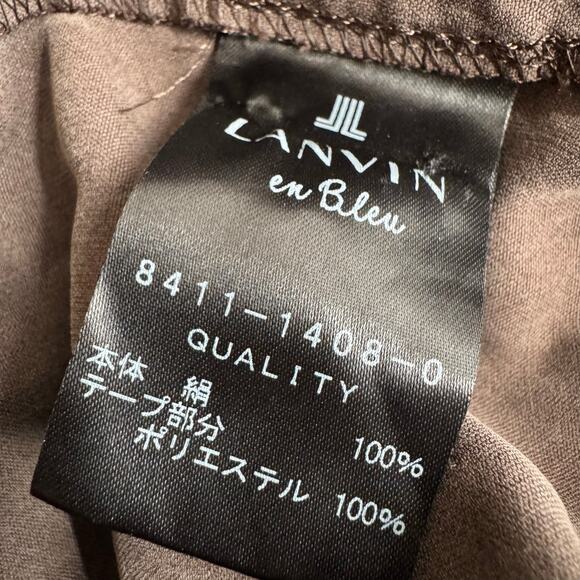 Lanvin en Bleu Silk Cropped Jacket Womens 38 Brown Full Zip Soft Luxury Chic - Picture 15 of 16